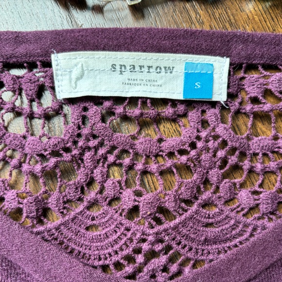 Anthropologie Sparrow lace-back cardigan sweater - size small - Picture 4 of 5